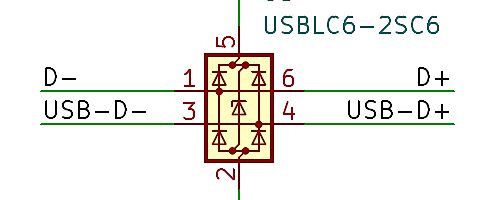 Schaltplan einer USB-Schutzbeschaltung