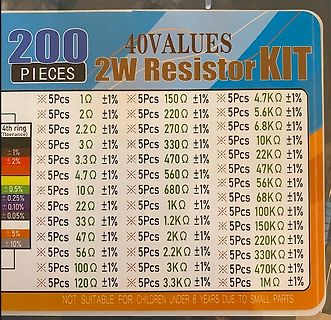 Inhalt eines 200-teiligen 2W-Widerstandssatzes