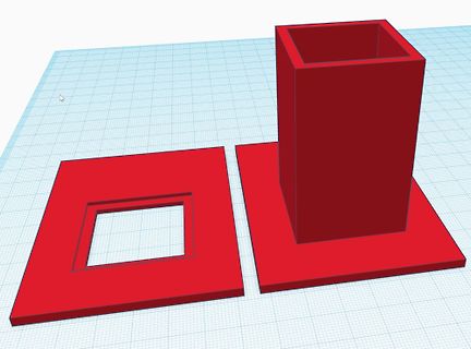 3D-Modell roter Kunststoffgehäuse-Komponenten