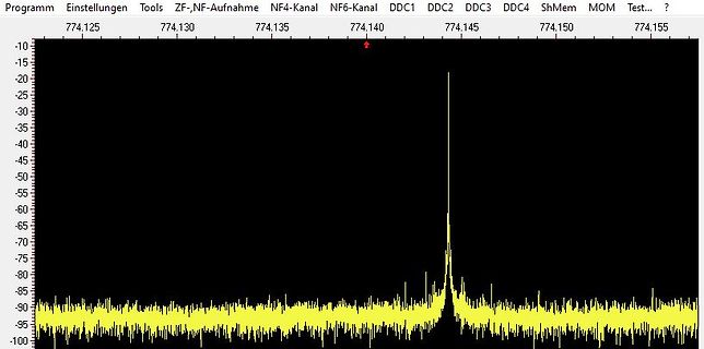 Spektrum eines Signals in einer Messsoftware
