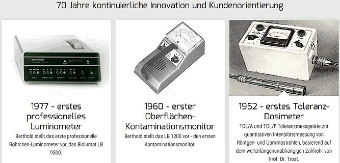 Historische Messgeräte der Firma Berthold