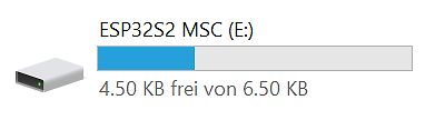 Speicherauslastung eines ESP32S2 MSC Laufwerks