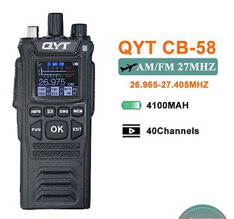 QYT CB-58 Handfunkgerät mit technischen Daten