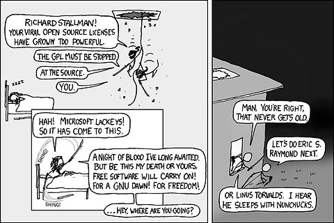 Comic über Richard Stallman und Open Source Lizenzen