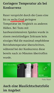 Werbebild für Razer Arctech Pro Handyhüllen
