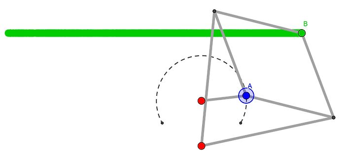 Geometrische Zeichnung eines mechanischen Gestänges