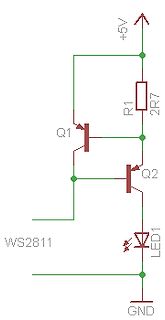 Schaltplan einer Transistor-LED-Schaltung