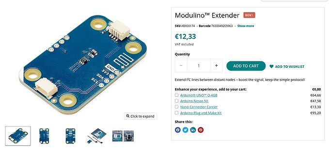 Produktseite eines Modulino Extenders im Webshop