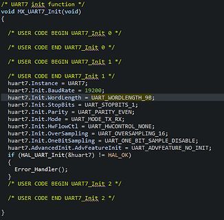 C-Code für UART7 Initialisierung