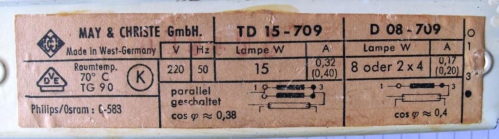 Typenschild eines Netzteils von May & Christe