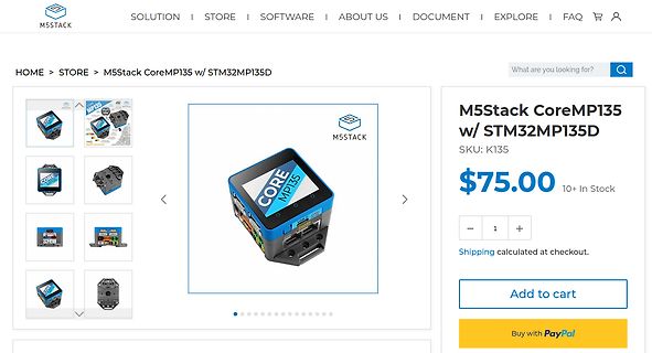 M5Stack CoreMP135 w/ STM32MP135D Webshop-Ansicht