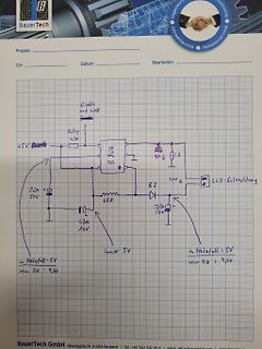 Handgezeichneter Schaltplan auf Karopapier