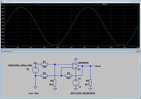 LTspice Simulation Schaltplan und Oszilloskop-Wellenformen