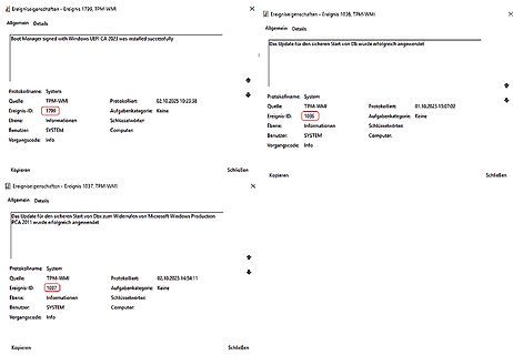 Windows Ereignisdetails TPM-WMI