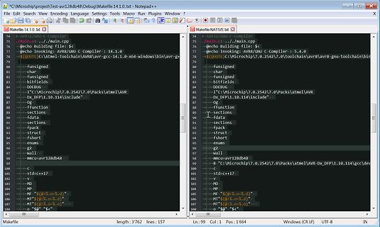 Texteditor mit Makefile-Inhalt
