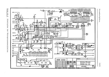Schaltplan der Mikroprozessorplatine DMM 5000