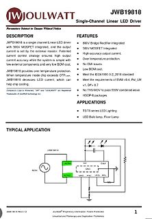 Datenblatt JWB19818 Single-Channel Linear LED Driver