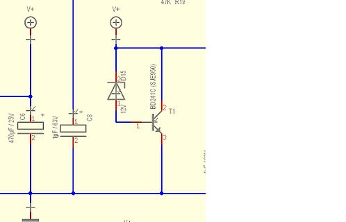 Schaltplan mit Transistor und Dioden