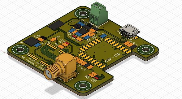 3D-CAD-Modell einer Leiterplatte ESP-12E
