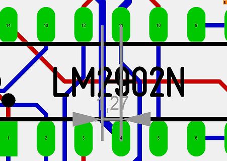 PCB-Layout Ausschnitt eines IC-Footprints