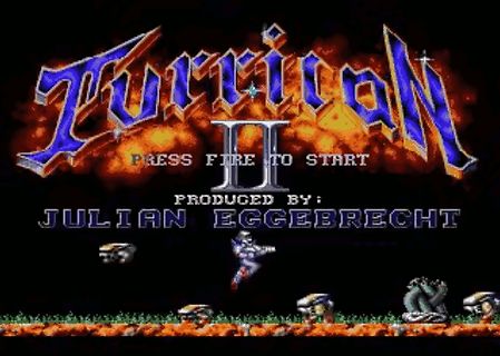 Titelbildschirm des Videospiels Turrican II