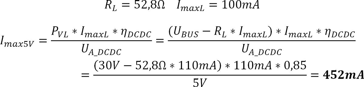 Mathematische Berechnung der maximalen Stromstärke Imax5V