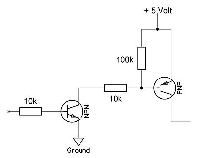 Schaltplan mit NPN- und PNP-Transistor