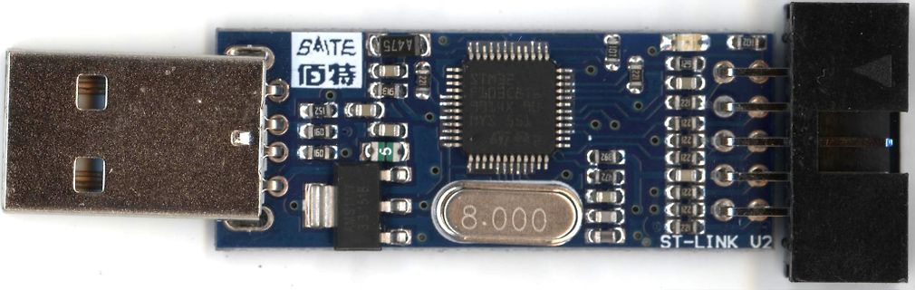 ST-LINK U2 USB-Programmiergerät auf Leiterplatte