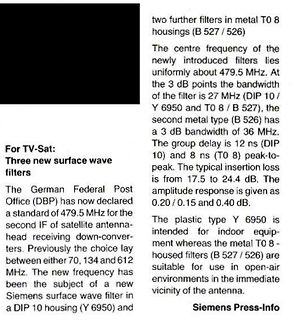 Text über Siemens Surface Wave Filter