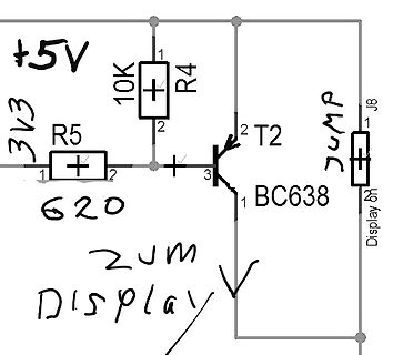 Handgezeichneter Schaltplan mit Transistor