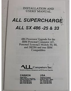 Handbuch für All Supercharge 486 Prozessor-Upgrades