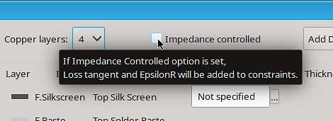 Software-Tooltip für Impedanzsteuerung in PCB-Design-Software