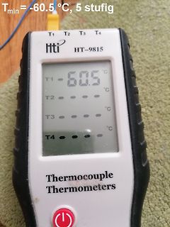 Thermocouple Thermometer mit Messwert -60.5 °C