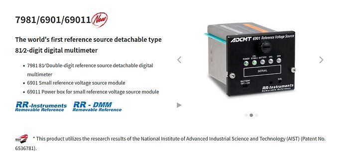 Produktwerbung für RR-Instruments Referenzspannungsquelle und Multimeter