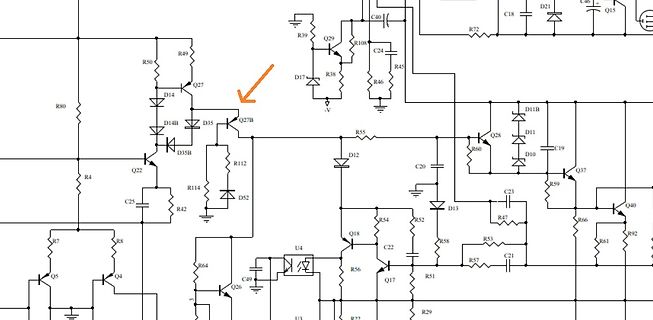 Ausschnitt eines elektronischen Schaltplans