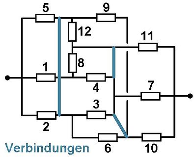 Schaltplan mit nummerierten Widerständen