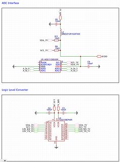Schaltpläne eines ADC-Interfaces und Logic Level Converters