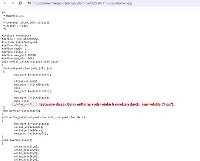 C++ Quellcode für Mikrocontroller