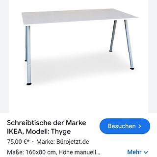 Produktanzeige eines IKEA Schreibtisches