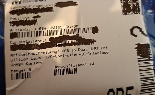 Etikett eines Elektronikbauteils