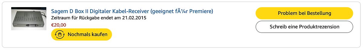 Amazon Bestellübersicht Sagem D Box II