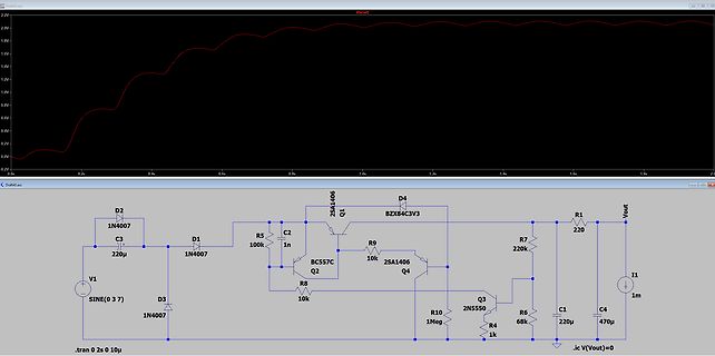 LTspice Simulation Schaltplan und Spannungsverlauf