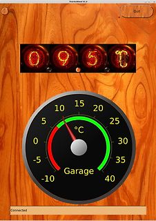 Software-Oberfläche einer Temperaturanzeige