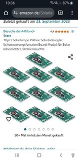 Amazon-Screenshot von Solar-Laderegler-Platinen