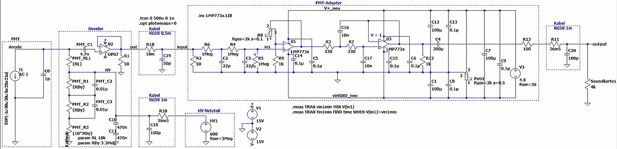 Schaltplan eines PMT-Adapters