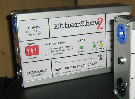 EtherShow2 Ethernet zu DMX Konverter