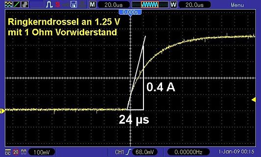 Oszilloskop-Messung einer Ringkerndrossel