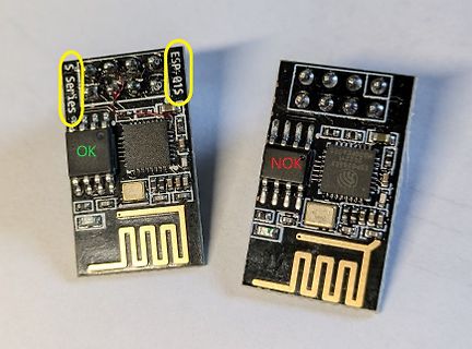 Vergleich zweier ESP-01S Mikrocontroller-Module