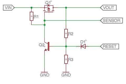 Schaltplan mit MOSFET und Transistor