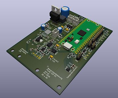 3D CAD Ansicht einer Leiterplatte
